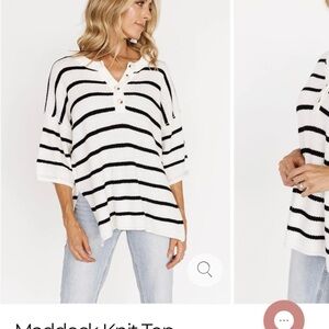 Baltic Born Black and White Striped Sweater
